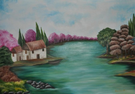 Casa sul fiume (100 x 70)